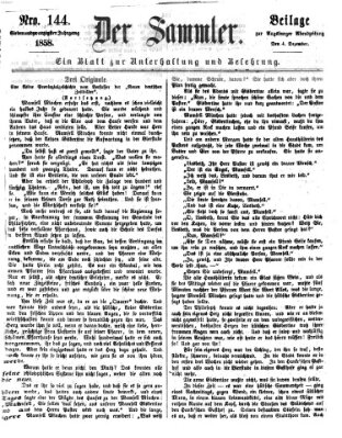 Der Sammler (Augsburger Abendzeitung) Samstag 4. Dezember 1858