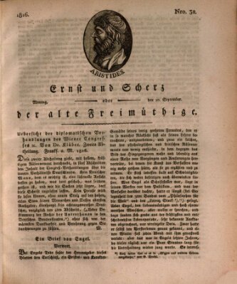 Ernst und Scherz oder Der alte Freimüthige Dienstag 10. September 1816