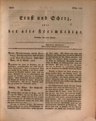 Ernst und Scherz oder Der alte Freimüthige Dienstag 21. Januar 1817