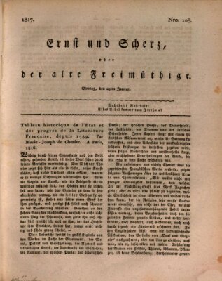 Ernst und Scherz oder Der alte Freimüthige Montag 27. Januar 1817