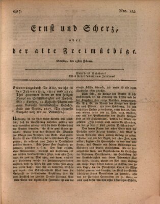 Ernst und Scherz oder Der alte Freimüthige Dienstag 25. Februar 1817