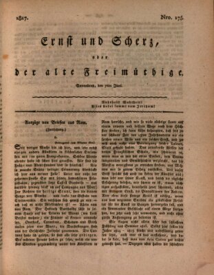 Ernst und Scherz oder Der alte Freimüthige Samstag 7. Juni 1817