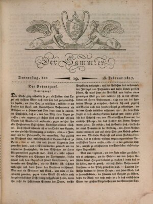 Der Sammler Donnerstag 13. Februar 1817