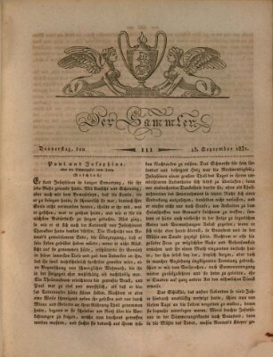 Der Sammler Donnerstag 15. September 1831