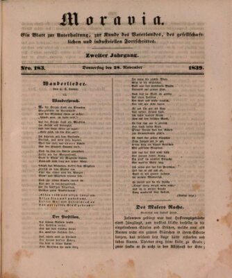Moravia Donnerstag 28. November 1839