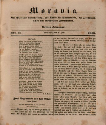 Moravia Donnerstag 9. Juli 1840