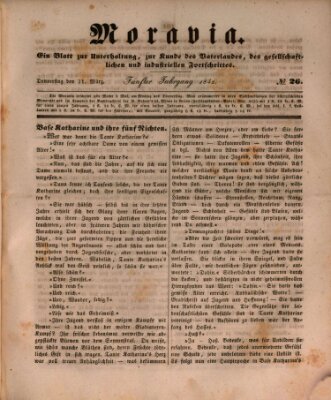 Moravia Donnerstag 31. März 1842