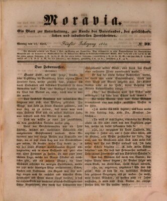 Moravia Montag 25. April 1842