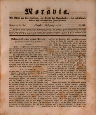 Moravia Montag 16. Mai 1842