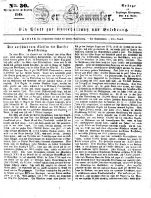 Der Sammler (Augsburger Abendzeitung) Samstag 12. April 1845