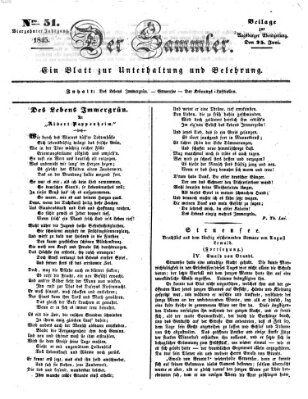 Der Sammler (Augsburger Abendzeitung) Mittwoch 25. Juni 1845