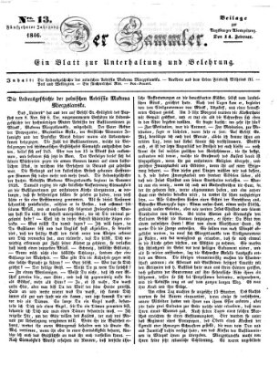 Der Sammler (Augsburger Abendzeitung) Samstag 14. Februar 1846