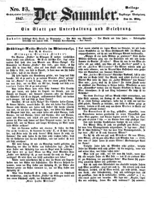 Der Sammler (Augsburger Abendzeitung) Samstag 20. März 1847