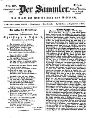Der Sammler (Augsburger Abendzeitung) Samstag 21. August 1847