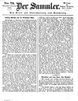 Der Sammler (Augsburger Abendzeitung) Samstag 7. Oktober 1848