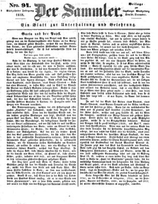 Der Sammler (Augsburger Abendzeitung) Mittwoch 20. Dezember 1848