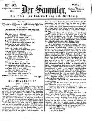 Der Sammler (Augsburger Abendzeitung) Mittwoch 25. April 1849
