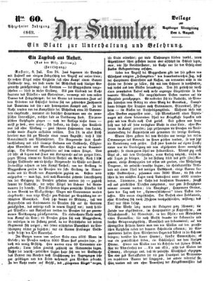 Der Sammler (Augsburger Abendzeitung) Samstag 4. August 1849