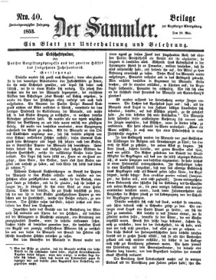 Der Sammler (Augsburger Abendzeitung) Donnerstag 19. Mai 1853