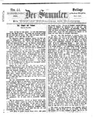 Der Sammler (Augsburger Abendzeitung) Mittwoch 1. Juni 1853