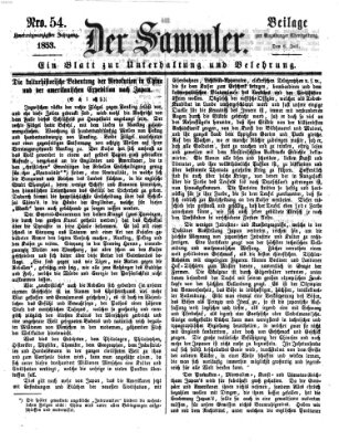 Der Sammler (Augsburger Abendzeitung) Mittwoch 6. Juli 1853