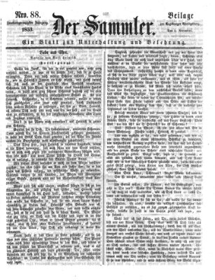 Der Sammler (Augsburger Abendzeitung) Samstag 5. November 1853