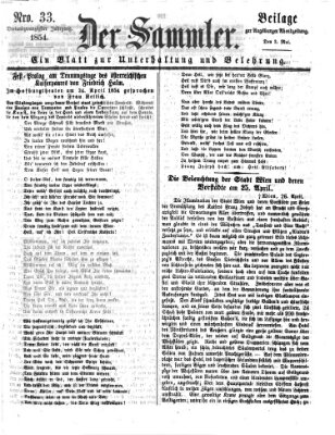 Der Sammler (Augsburger Abendzeitung) Mittwoch 3. Mai 1854