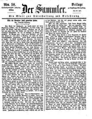 Der Sammler (Augsburger Abendzeitung) Samstag 29. Juli 1854