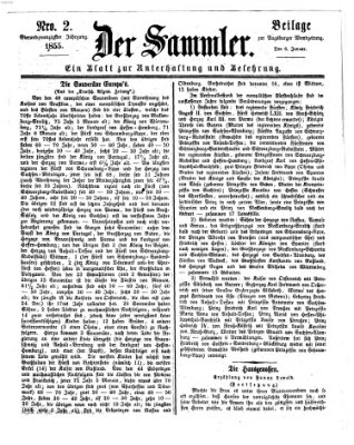 Der Sammler (Augsburger Abendzeitung) Samstag 6. Januar 1855