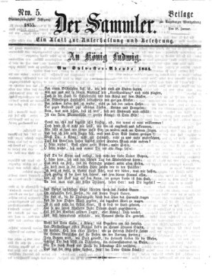 Der Sammler (Augsburger Abendzeitung) Donnerstag 18. Januar 1855