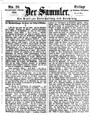 Der Sammler (Augsburger Abendzeitung) Mittwoch 14. März 1855