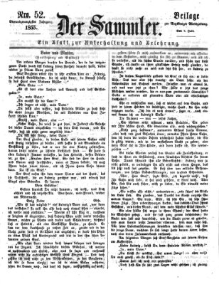 Der Sammler (Augsburger Abendzeitung) Samstag 7. Juli 1855