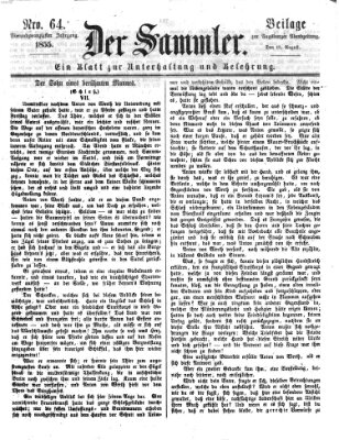 Der Sammler (Augsburger Abendzeitung) Samstag 18. August 1855