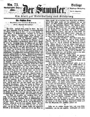 Der Sammler (Augsburger Abendzeitung) Mittwoch 19. September 1855