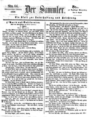 Der Sammler (Augsburger Abendzeitung) Samstag 13. August 1859