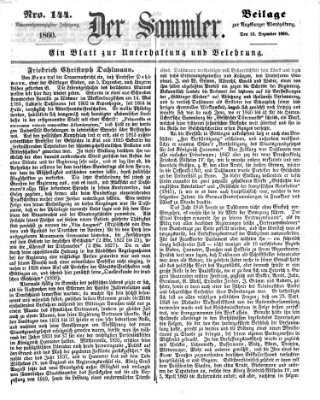 Der Sammler (Augsburger Abendzeitung) Donnerstag 13. Dezember 1860