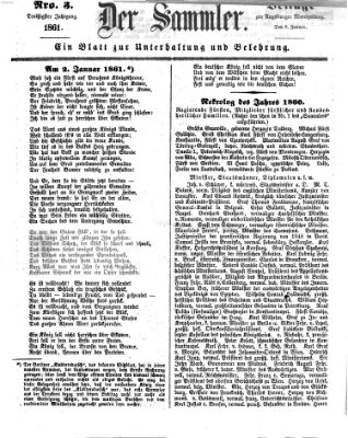 Der Sammler (Augsburger Abendzeitung) Dienstag 8. Januar 1861
