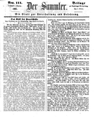 Der Sammler (Augsburger Abendzeitung) Dienstag 8. Oktober 1861