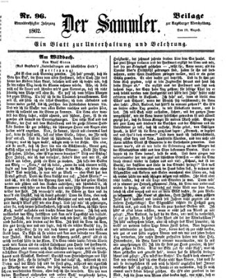 Der Sammler (Augsburger Abendzeitung) Dienstag 19. August 1862