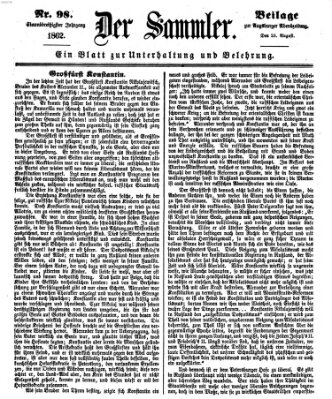 Der Sammler (Augsburger Abendzeitung) Samstag 23. August 1862