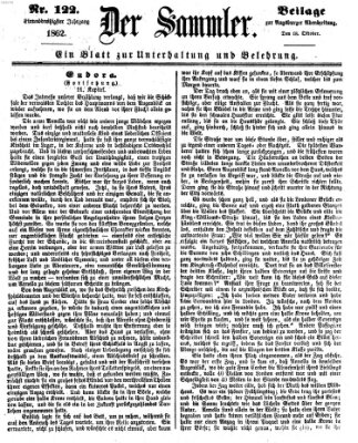 Der Sammler (Augsburger Abendzeitung) Samstag 18. Oktober 1862