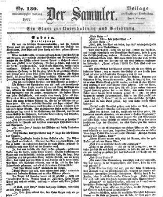 Der Sammler (Augsburger Abendzeitung) Donnerstag 6. November 1862