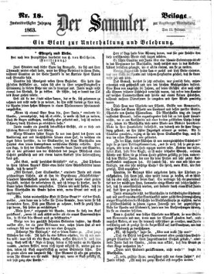 Der Sammler (Augsburger Abendzeitung) Donnerstag 12. Februar 1863