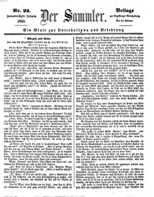Der Sammler (Augsburger Abendzeitung) Dienstag 24. Februar 1863