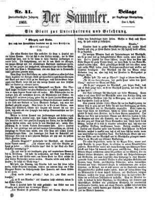 Der Sammler (Augsburger Abendzeitung) Donnerstag 9. April 1863