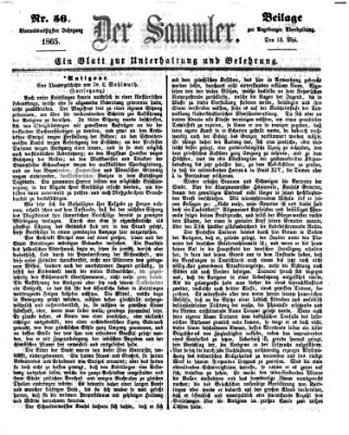 Der Sammler (Augsburger Abendzeitung) Samstag 13. Mai 1865