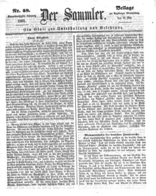 Der Sammler (Augsburger Abendzeitung) Samstag 20. Mai 1865