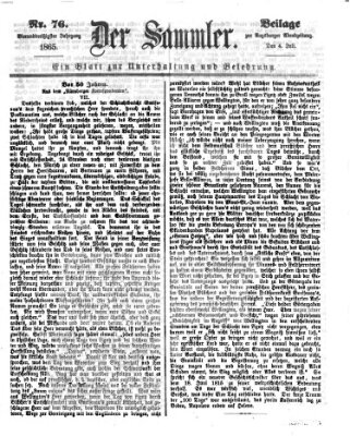 Der Sammler (Augsburger Abendzeitung) Dienstag 4. Juli 1865