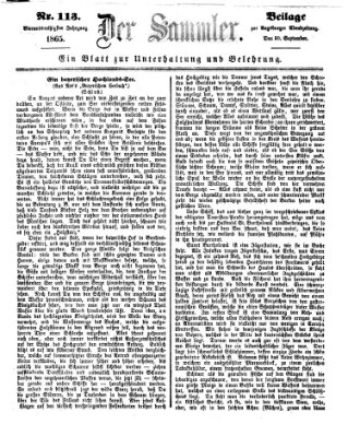 Der Sammler (Augsburger Abendzeitung) Samstag 30. September 1865