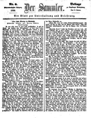Der Sammler (Augsburger Abendzeitung) Dienstag 16. Januar 1866